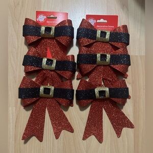 Festive Santa Decorative Bows